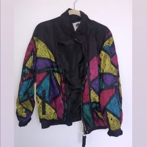 SOLD- Retro Colorful 80s Bomber Jacket